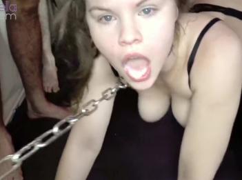 Большой камшот и гэнгбэнг с кримпаем с моей юной подругой Часть 2